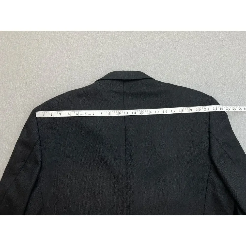 Joseph & Feiss Blazer Mens 52R Gray Herringbone‎ 100% Lambswool 2-Button Jacket